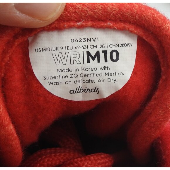 Allbirds Wool Runner-Up Mizzle Men\'s Size 10 Red Sneakers (0423 NV1) main image 7